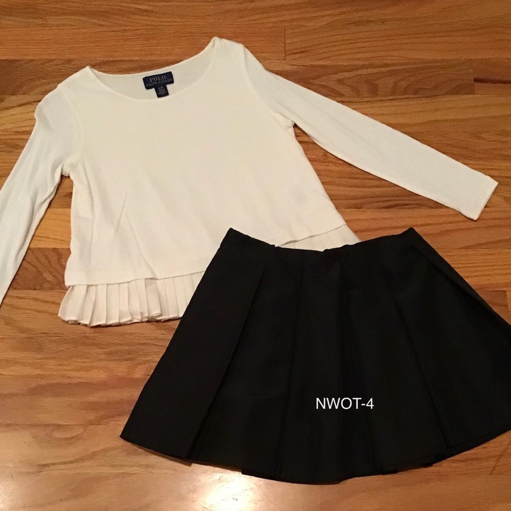 Ralph Lauren off-White top w/ black skirt